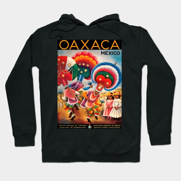 Restored Vintage Oaxaca Mexico Travel Print Hoodie by vintageposterco